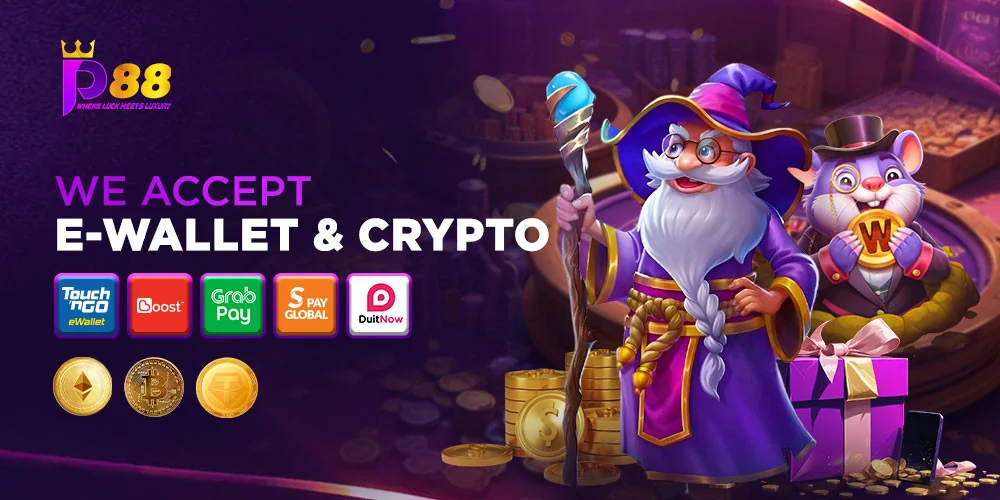 Pavilion88 — accept Touch 'n Go, Boost, GrabPay, S Pay Global, DuitNow e-wallets and crypto (USDT, BTC, ETH)